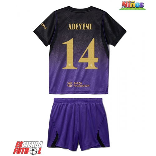 Barcelona Karim Adeyemi #14 Segunda Equipación Niños 2026-27 Manga Corta (+ Pantalones cortos)